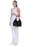 PAULA MEDIUM STRIPED TOTE-BSV - BLACK/SILVER-N/S