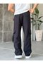 Tech Fabric Cargo Pocket Baggy Pants t Black - 4