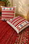 Punch Cushion Cover 2Pcs Embroidered 43X43Cm Decorative Embroidered Pillowcase Set Scandinavian Bohemian Punch Knit - 3