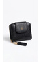 Women's Mini Multi-Compartment Zippered Cardholder Wallet with Tassel Detail.