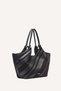PAULA MEDIUM STRIPED TOTE-BSV - BLACK/SILVER-N/S - 7