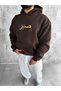 Hooded Oversized Premium Sweatshirt with Embroidered Sabır Design. - 3