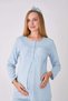 Maternity Pajama Set with Robe, 3-Piece Set, Lace Panel, Buttoned, Nursing-Friendly, Jacquard. - 6
