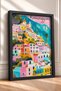 Riomaggiore Pastel-Colored Houses Framed Painting, Italy Poster, Living Room, Kitchen, Wall Decor, Itp159. - 2
