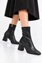 Women's Chunky Toe Thick Short Heel Stretch Boots - 3