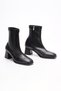 Women's Chunky Toe Thick Short Heel Stretch Boots - 2