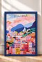 Bologna Colorful Houses and Pink Clouds Framed Painting, Italy Poster, Wall Decor, Itp163. - 3