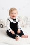 Boy's 100% Cotton Jersey Bodysuit with Bow Tie and Black Dungarees—3-Piece Set for Birthdays, Special Occasions, and Weddings - 8