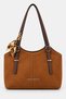 Alvera Women's Shoulder Bag, Tote Style, Suede-Look, with Scarf Detail, in Tan Brown. - 2