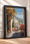 Five Terre Terrace with Orange Tree Framed Painting, Italy Poster, Wall Decor, Itp169. - 2