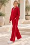 Women's Long-Sleeved, Collared, Fine-Striped Viscose Two-Thread Blouse and Pants Set - New Season: Sporty Elegance and Everyday Chic. - 4