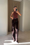 Premium Flock Printed Jeans - Brown - 2