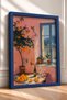 Orange Tree and Pink-Walled Room Framed Poster, Italy Poster, Living Room and Kitchen Wall Decor, Itp146. - 2