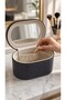 Large Capacity Makeup and Accessory Organizer Box with Mirror |   Leather-Look Organizer 27*14*14 Navy Blue - 3