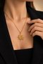 Women's Stainless Steel, Tarnish-Resistant, Gold-Plated Spiral Sun Necklace & Special Birthday Gift for November. - 2