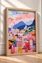 Bologna Colorful Houses and Pink Clouds Framed Painting, Italy Poster, Wall Decor, Itp163. - 2