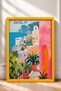 Amalfi Pink Belt and Potted Plant on a Terraced Frame – Italy Poster – Living Room, Kitchen, Wall Decor – Itp162 - 3