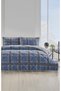 Single Cottony Quilted Comforter Set, Gingham Pattern.