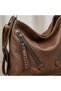 Women's 3-Function Soft Leather Adjustable Shoulder and Backpack 38*33 cm - 3
