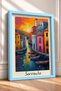 Sorrento Pink and Blue Facade Houses Framed Poster, Italy Poster, Living Room, Kitchen, Wall Decor, Itp144. - 2