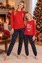 Mother-Daughter 100% Cotton Christmas-Themed Pajama Set, with Socks as a Gift (Each Size Is Priced Separately).