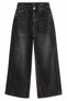 High-Waisted Wide-Leg Black Jeans
