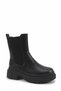 Women's Black Chelsea Boots, Lined, with Thick Soles, Side Zipper, Casual Boots/Shoes. - 3