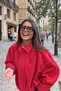 Zr Model Women's Oversized Premium Red Suede Jacket - 3