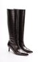Women's Crocodile-Patterned Slim Short-Heeled Boots.