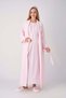 Maternity and Postpartum Nightgown Set, 2-Piece, with Lace Panels, Buttoned, Nursing-Friendly, Jacquard Fabric.