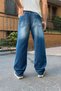 Washed Blue Regular Pants, 100% Cotton,10 - 4
