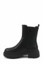 Women's Black Chelsea Boots, Thick-Soled, Side Zipper, Casual Platform Boots. - 4