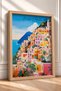 Positano Dome-Shaped Buildings and Sailboat Framed Poster, Italy Poster, Living Room, Kitchen, Wall Decor, Itp194. - 2