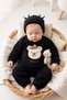 Baby Kids Plush 3-Piece Set: Winter Top, Pants, and Plush Outfit with Bear Design and Ear-Flap Hat, 6-18 Months. - 3