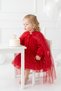 Girls' Evening Dress with Cape, 3D Rose and Star Tulle, Birthday, Special Occasion, Rose Wedding Party Dress, Ages 1-6. - 5