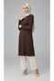 Women's Middle-Aged and Older Winter Tunic with a Cycling Collar, Stone-Embellished Front, and Elasticed Sleeves. - 3