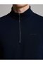 Navy Blue 3-Thread Regular Fit Zippered Stand-Up Collar Basic Sweatshirt 50334032-Vr033 - 6