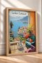 Lake Como, Flower-Patterned Balcony with a View, Framed Painting, Italy Poster, Living Room, Kitchen, Wall Decor, Itp179. - 2