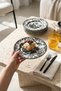 Old Town Black 6-Piece 19 cm Premium Porcelain Dessert Plate Set with a Black Table Pattern. - 5