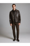 Dark Brown Leather Jacket 50330202-Vr084 - 5