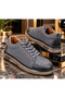 Premium Genuine Leather Men's Casual Lace-Up Sneakers with Thick Soles - 5