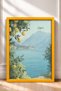 Capri Lemon Trees and Bay View Framed Painting, Italy Poster, Living Room, Kitchen, Wall Decor, Itn020. - 3