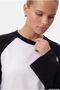 Women's Luther 100% Cotton Long Sleeve Black and White Long Sleeve Raglan T-Shirt. - 4