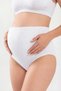 4-Pack Women's White Cotton Lycra High-Waisted Maternity Underwear, Breathable Fabric for Daytime Use. - 4