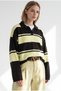 Women's Yellow Coffee Polo Neck Oversized Knit Sweater Kzk-19001200 - 5