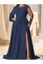 Rochie lunga, bleumarin