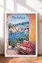 Portofino Arched Window with Port Frame Painting, Italy Poster, Living Room, Kitchen, Wall Decor, Itp190.