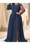 Rochie lunga, bleumarin - 4