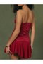 Rochie scurta, rosu - 4