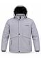 Outdoor Hooded Water and Windproof Softshell Coat with Fur Inside and Fiber Filling - 3